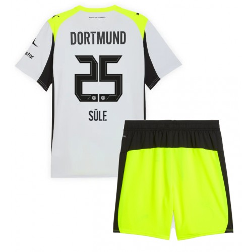 Stroje piłkarskie Borussia Dortmund Niklas Sule #25 Koszulka Wyjazdowej dla dzieci 2025-26 Krótki Rękaw (+ szorty)